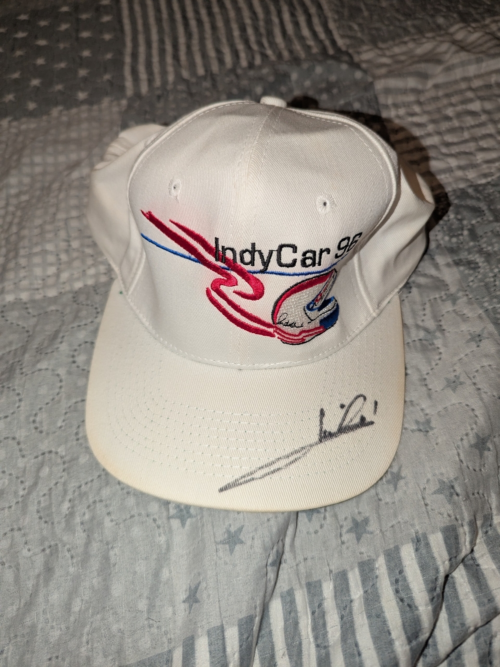 IndyCar 95 White Embroidered Baseball Cap Signed